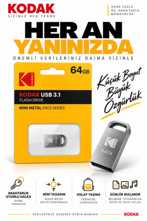 K903 64GB USB 3.1 Mini Metal Flash Bellek Kompakt Taşınabilir USB Bellek