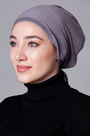 Koyu Gri Likralı Kaymayan Bone