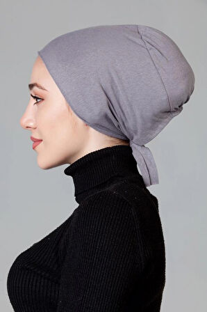 Koyu Gri Likralı Kaymayan Bone