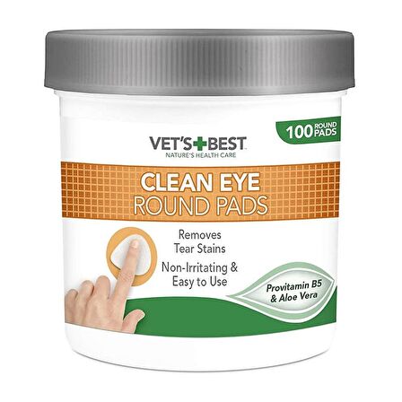 VET'S BEST Kedi ve Köpekler için AloeVera Özlü Göz Temizleme Pedi 100 lü