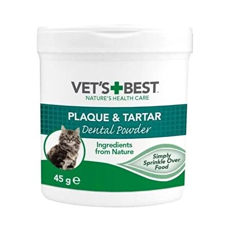 VET'S BEST Deniz ve Spirulina Yosunu Özlü Kedi Plak Tartar Önleyici Ağız Bakım Tozu 45 gr