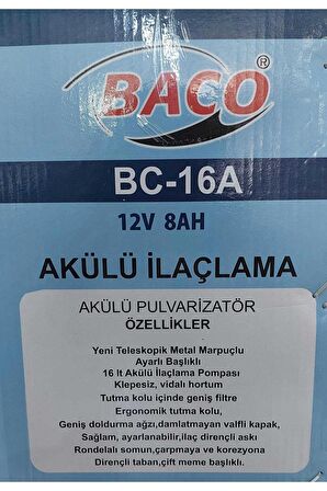 Bc-16a - Akülü Ilaçlama Makinesi