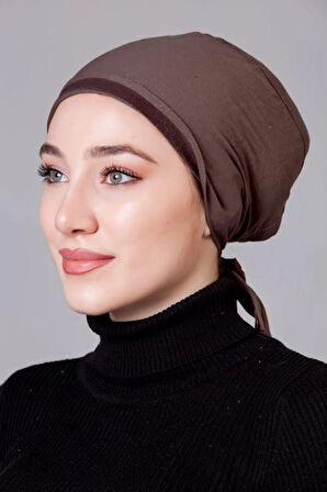 Kahve Likralı Kaymayan Bone