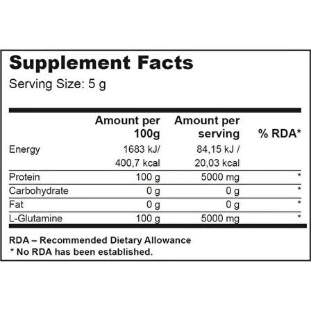 BIOTECH USA 100% L-Glutamine 240 gram