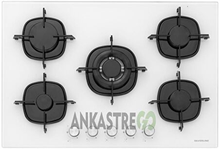 Silverline BO6503W01 - CS5365W01 Beyaz Cam Ankastre Set