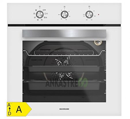 Silverline BO6503W01 - CS5365W01 Beyaz Cam Ankastre Set