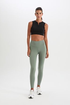 DeFactoFit Yüksek Bel Beli Saran Esnek Basic Düz Sporcu Tayt B4147AX25SPKH458