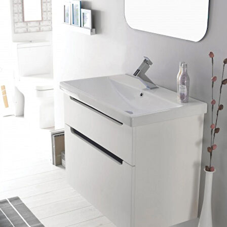 TURKUAZ Elite Etajerli Lavabo 120x45 cm (Çift Hazneli Çift Delikli)