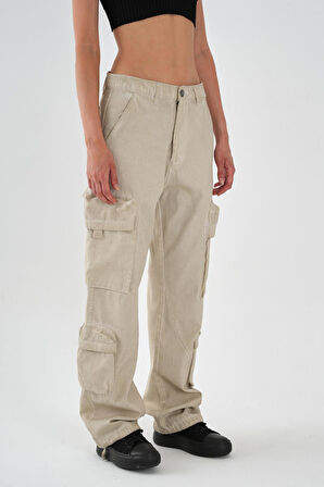 ALEXANDERGARDI Düşük Bel Kargo Cepli Pantolon