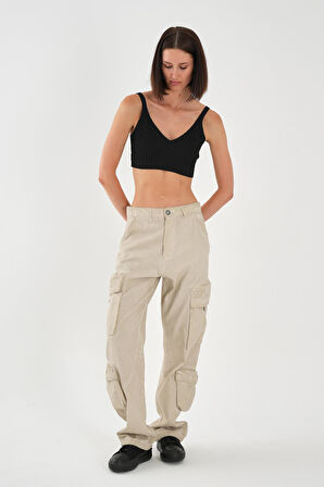 ALEXANDERGARDI Düşük Bel Kargo Cepli Pantolon