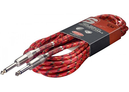STAGG ENSTRÜMAN KABLOSU KUMAŞ 6M SGC6VT RD