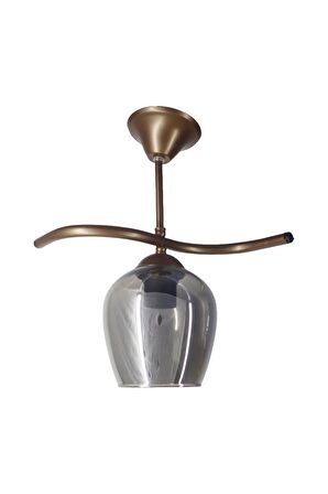 Fuji Bronz Tekli Füme Camlı Avize | Kaliteli Modern Metal Avize