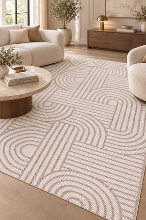 Aklar Krem Vizon Sisal Görünümlü Özel Ölçü Halı Kaymaz Taban Robot Süpürge Uyumlu Mutfak Koridor Yıkanabilir Polyester