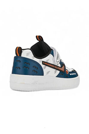 Unisex Çocuk Spor Ayakkabı Ortopedik Lastik Bağcık Cırtlı Desenli Kaymaz Taban Yürüyüş Sneaker 033