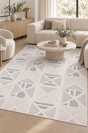 Boran Beyaz Bej Özel Ölçü Oturma Odası Halısı Robot Süpürge Uyumlu Kolay Temizlenebilir Dekoratif Polyester Halı