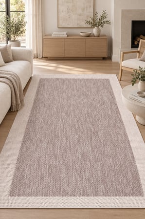 Oslo Modern Sisal Görünümlü Polyester Halı Vizon Krem Robot Süpürge Uyumlu Mutfak Oturma Odası Koridor Halısı