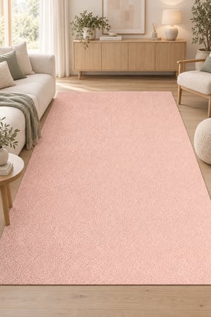Yaren Pembe Kadifemsi Kalın Ultra Dolgun Yıkanabilir Kaymaz Tabanlı Oturma Odası Salon Mutfak Halısı