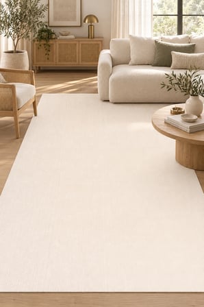 AKKOR Peluş Halı Krem Kaymaz Tabanlı Yıkanabilir Yumuşak Salon Mutfak Antre Oturma Odası Halısı Modern Uygun Fiyat
