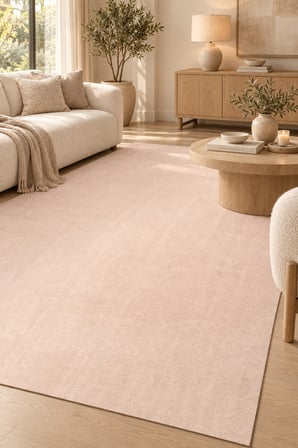 Akkor Peluş Halı Bej Yumuşak Kaymaz Taban Yıkanabilir Modern Salon Mutfak Antre Halısı