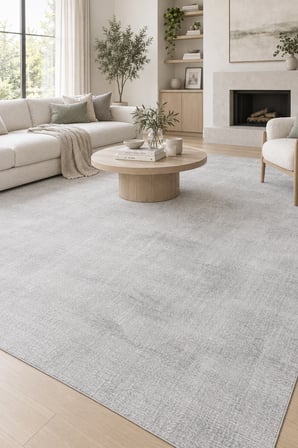 AKKOR Peluş Halı Gri Kaymaz Taban Yıkanabilir Modern Yumuşak Salon Mutfak Antre Oturma Odası Halısı