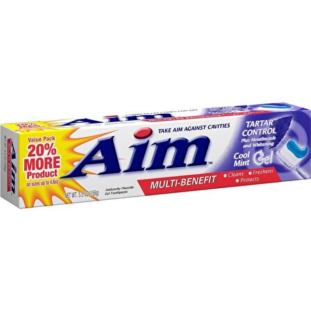 Aim Multi-Benefit Tartar Control Toothpaste, Cool Mint Gel 156gr