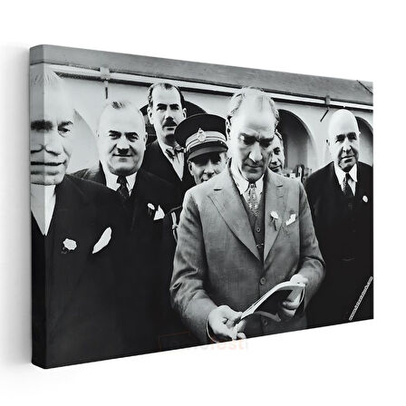 Devlet Adamları - Tarihi Belge Anı Kanvas Tablo