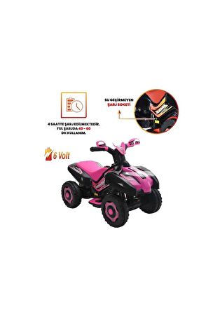 Kumandalı Akülü Araba 6 Volt 2-4 Yaş Pembe