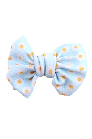 Fiyonklu Elastik Saç Klips Toka Her Yaşa Uygun - Saç Aksesuarları Mavi Papatya