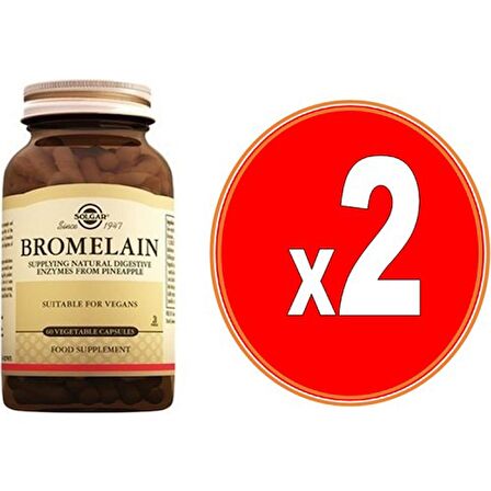 Solgar Bromelain 150 Mg 60 Kapsul 2'li