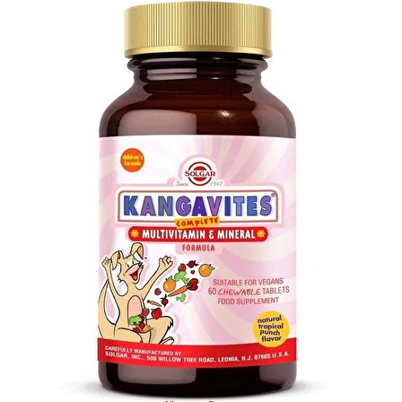 Solgar Kangavites Multivitamin 60 Çiğneme Tableti