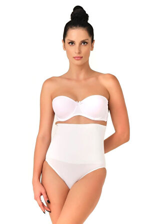 Seamless Yüksek Bel Çıtçıtlı Double Slip Korse Külot 2019 Beyaz