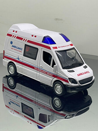 sesli Işıklı Ambulans Metal Oyuncak Araba