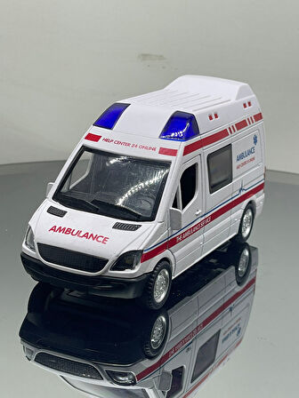 sesli Işıklı Ambulans Metal Oyuncak Araba