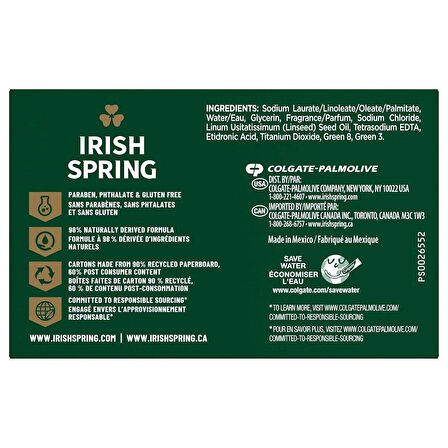 Irish Spring Soap Bars Aloe Mist 6 Bars 628.8 Gr