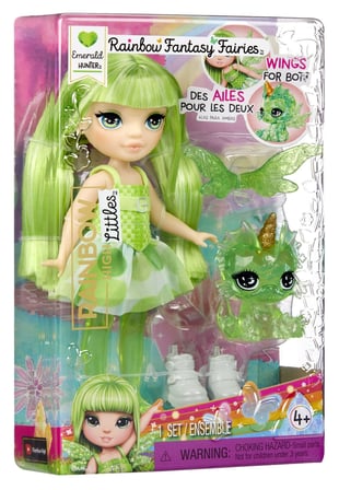 Rainbow High Littles Emerald Hunter Gökkuşağı Perisi Bebek ve Evcil Hayvan 14 cm