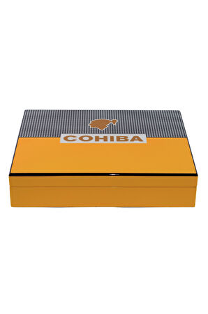 Cohiba Sarı-Gri Nokta Desenli Sedir Humidor Puro Kutusu