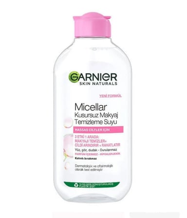 Garnier Micellar Makyaj Temizleme Suyu 200ML, 24 Saat Nemlendirme, Hassas Ciltler,Vegan&Cruelty Free