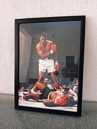 30x42 cm Muhammed Ali Çerçeveli Poster Tablo 1 mm Şeffaf PVC Korumalı Hediyelik Çerçeve
