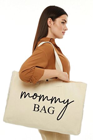 Kanvas Mommy Bag Baskılı Büyük Boy Çanta