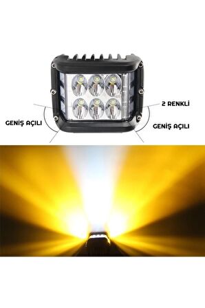 6 Led 18w Delici Yayıcı Off Road Farı Lambası(metal Gövde)