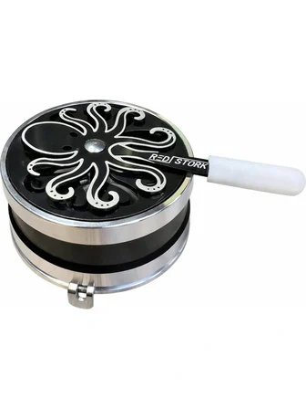 Meka Nargile Lotus Közlük Red Stork Skull Metal Isı Kontrol Cihazı Ayarlanabilir Hava Akışlı