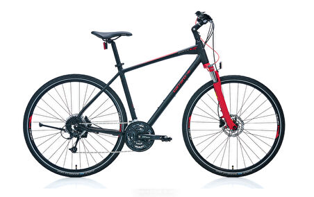 Carraro Sportive 227C 28 Jant Hd Şehir Bisikleti (Mat Siyah Kırmızı Gümüş)