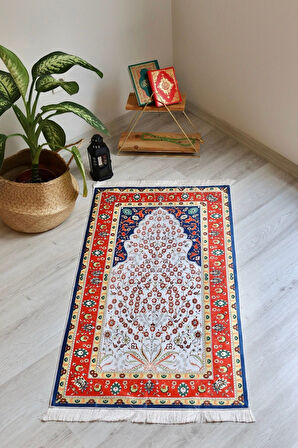 Turuncu Renkli Ipeksi Keseli Seccade Seti S1001 Fuşya