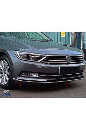 VW Passat B8 Krom Ön Tampon Çıtası 3 Parça 2015-2019 Arası Paslanmaz Çelik