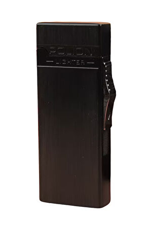 PremiumQuality Fırçalı Siyah Metal Benzinli Çakmak