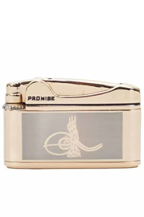 Promise Soft Flame Gold Tuğra Desenli Metal Çakmak