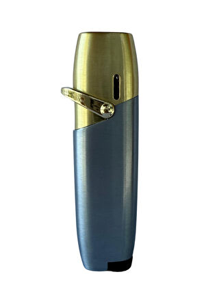 PremiumQuality Tek Torch Pürmüz Gümüş Metal Puro Çakmağı