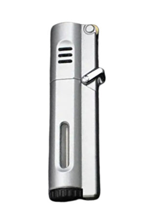 PremiumQuality Gümüş 3 Torch Pürmüz Metal Puro Çakmağı
