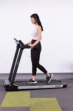 Proforce Cassper Koşu Bandı - Katlanabilir 1.25HP Programlanabilir Nabız Ölçer 0-12 KM/Sa Hız-LED ekran Body Fat Sistemi Kolay Kurulumlu