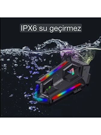Y20 Max Motosiklet Bluetooth 5.3 Kask Intercom 2 Kişi 300 Metre Eşleşme Özellikli IPX6 Su Geçirmez Kask Kulaklık Çift Telefon Destekli 